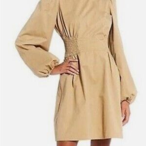 Gianni Bini Beige Long-Sleeve Dress